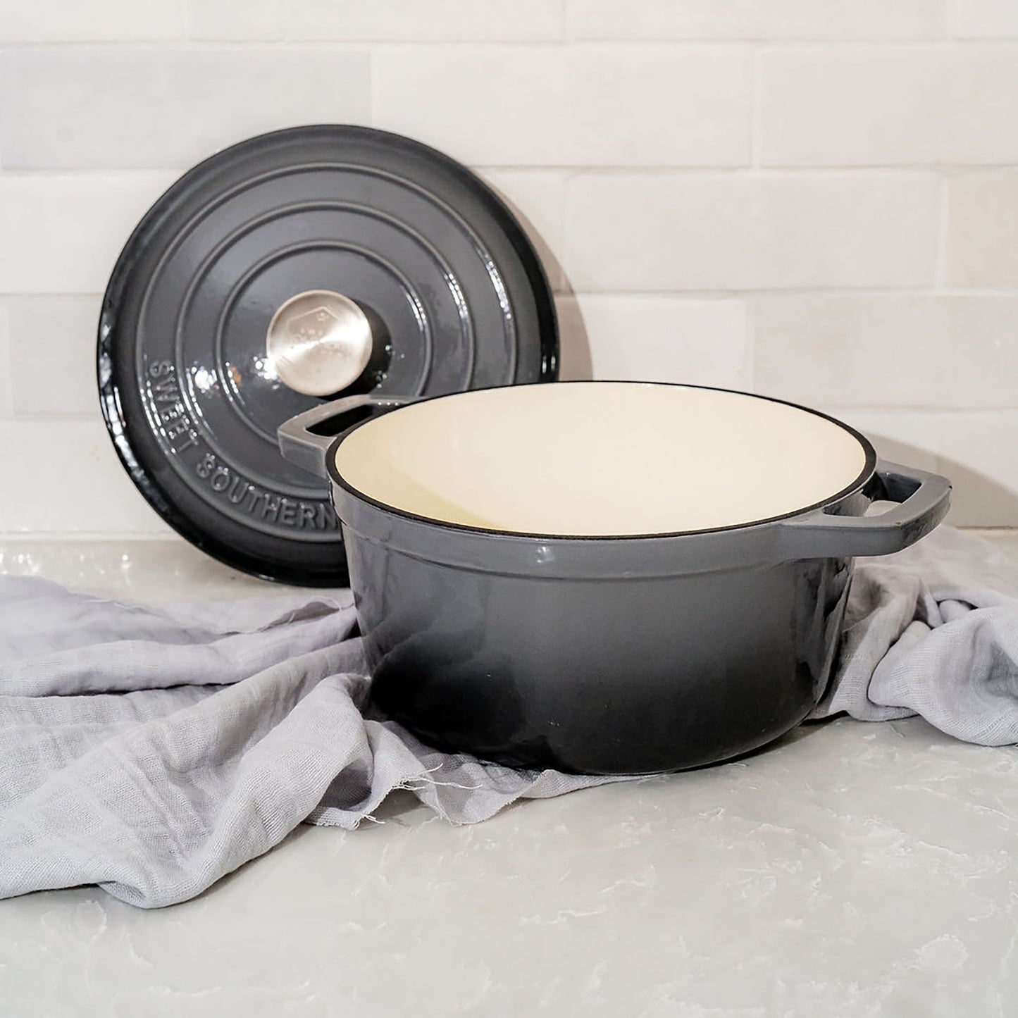 6 Piece Enamel Coated Cast Iron Cookware Set